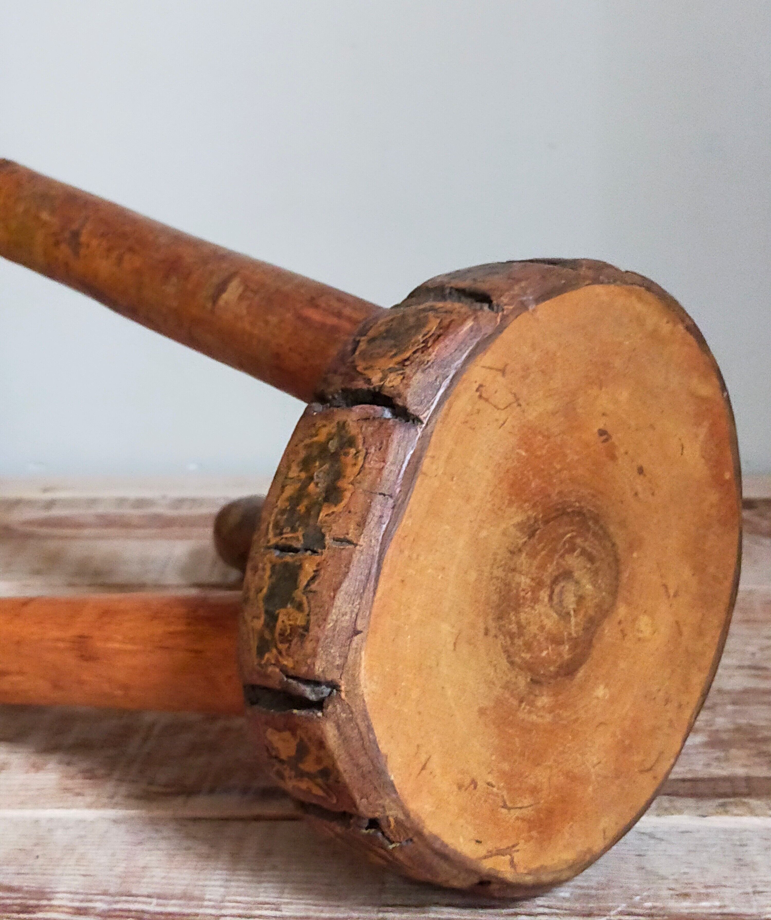 Tripod side stool solid wood Art-popular vintage