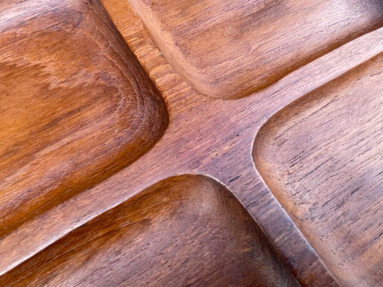 Plateau de service en teck de style scandinave, circa 1960