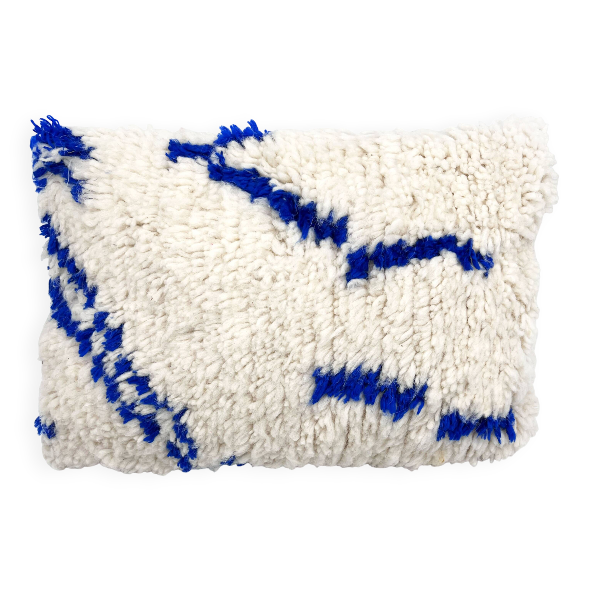 Moroccan Berber cushion cover Azilal with Majorelle blue patterns 60x40cm