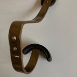Patère Adnet en bronze et cuir 1950