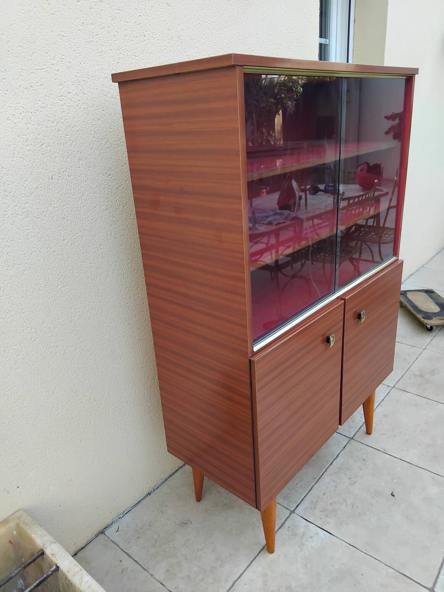 Vintage Scandinavian display cabinet bookshelf