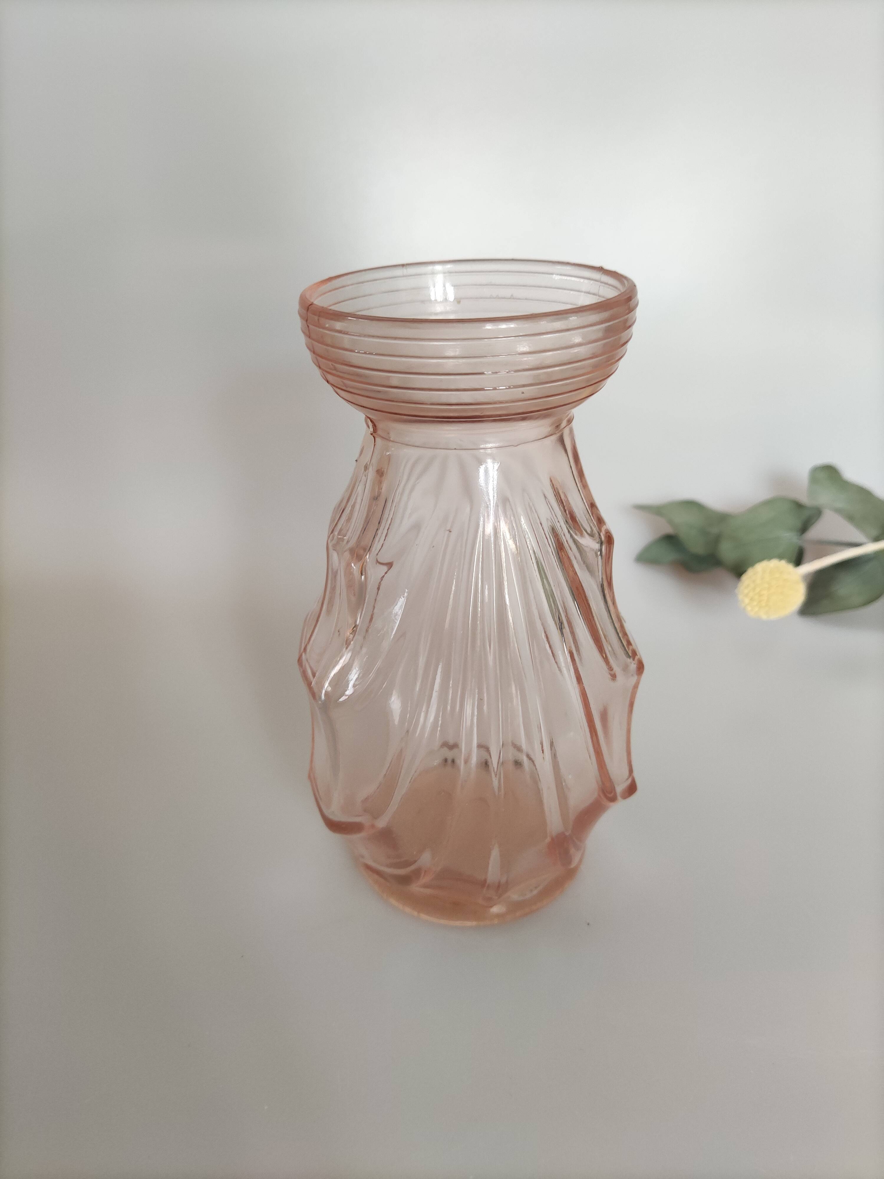Vase bulbe en verre rose