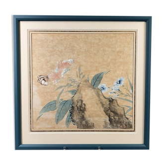 Framed ancient Asian print