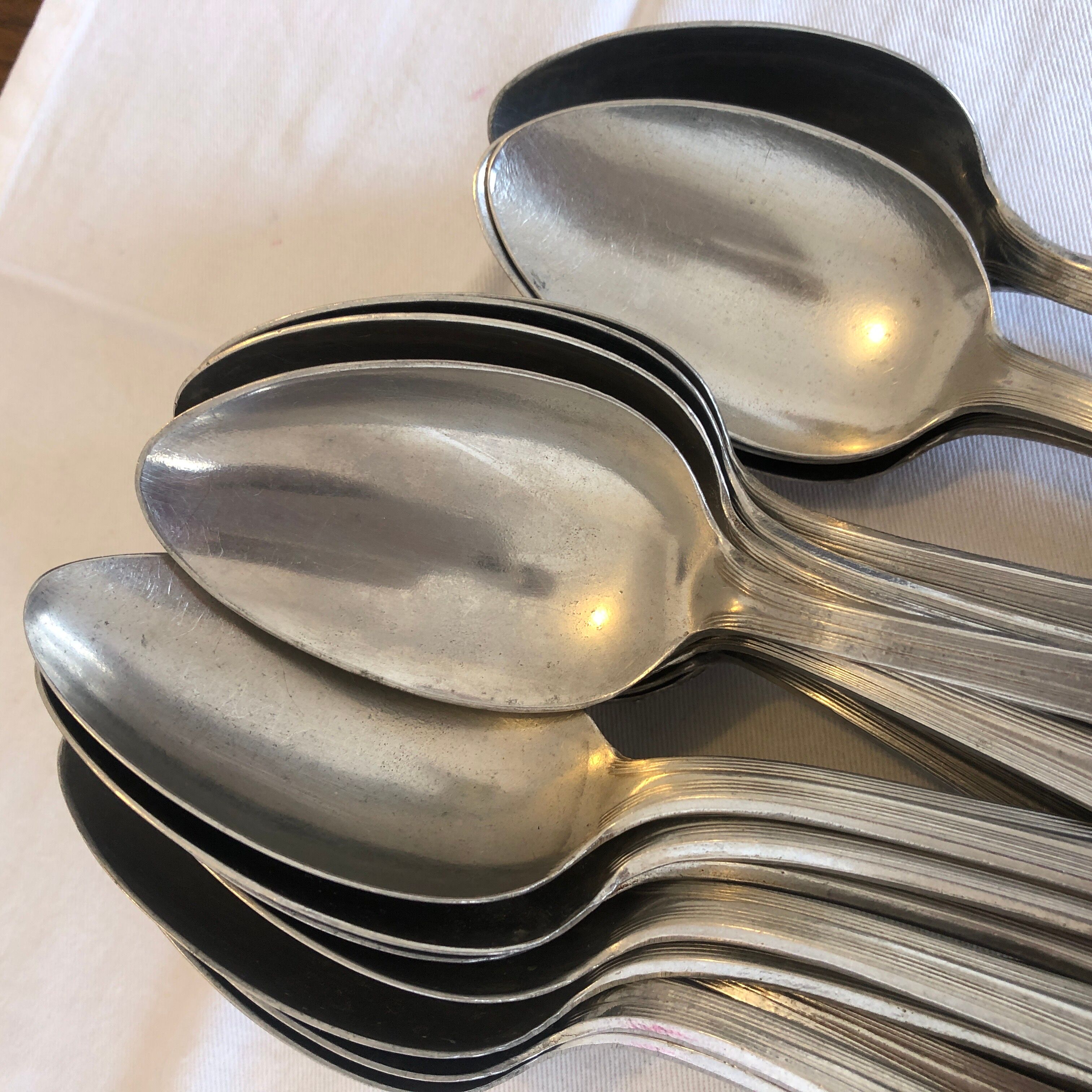 Set of 32 old Aluonickel spoons