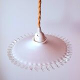 Suspension in pleated white opaline