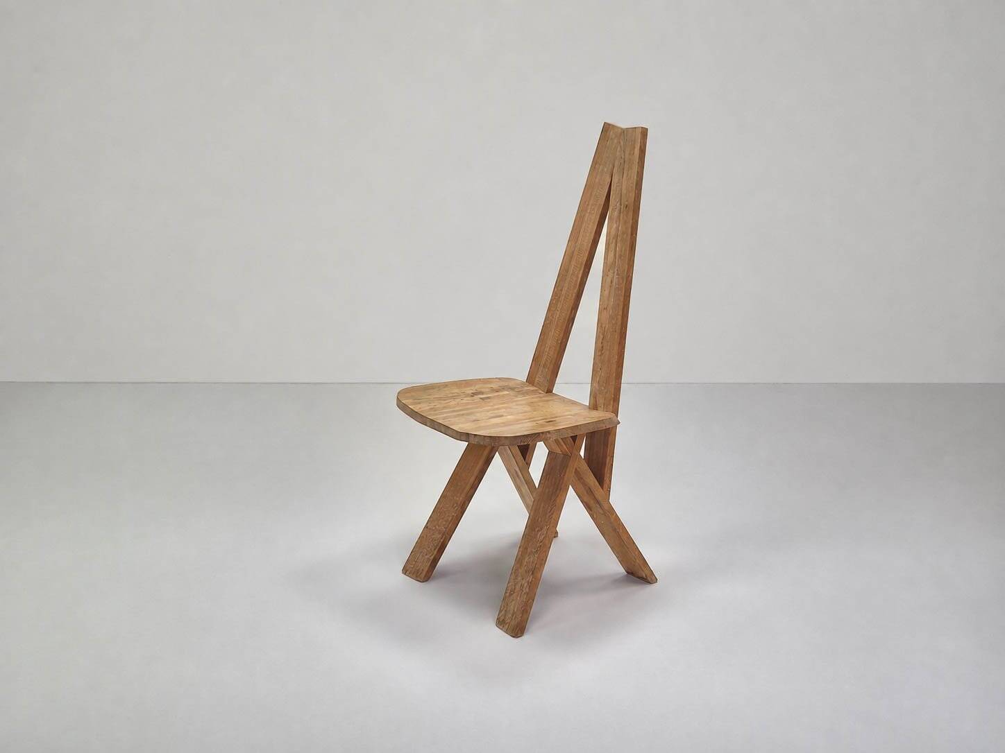 Model S45 Chlacc wood chair by Pierre Chapo, 1979