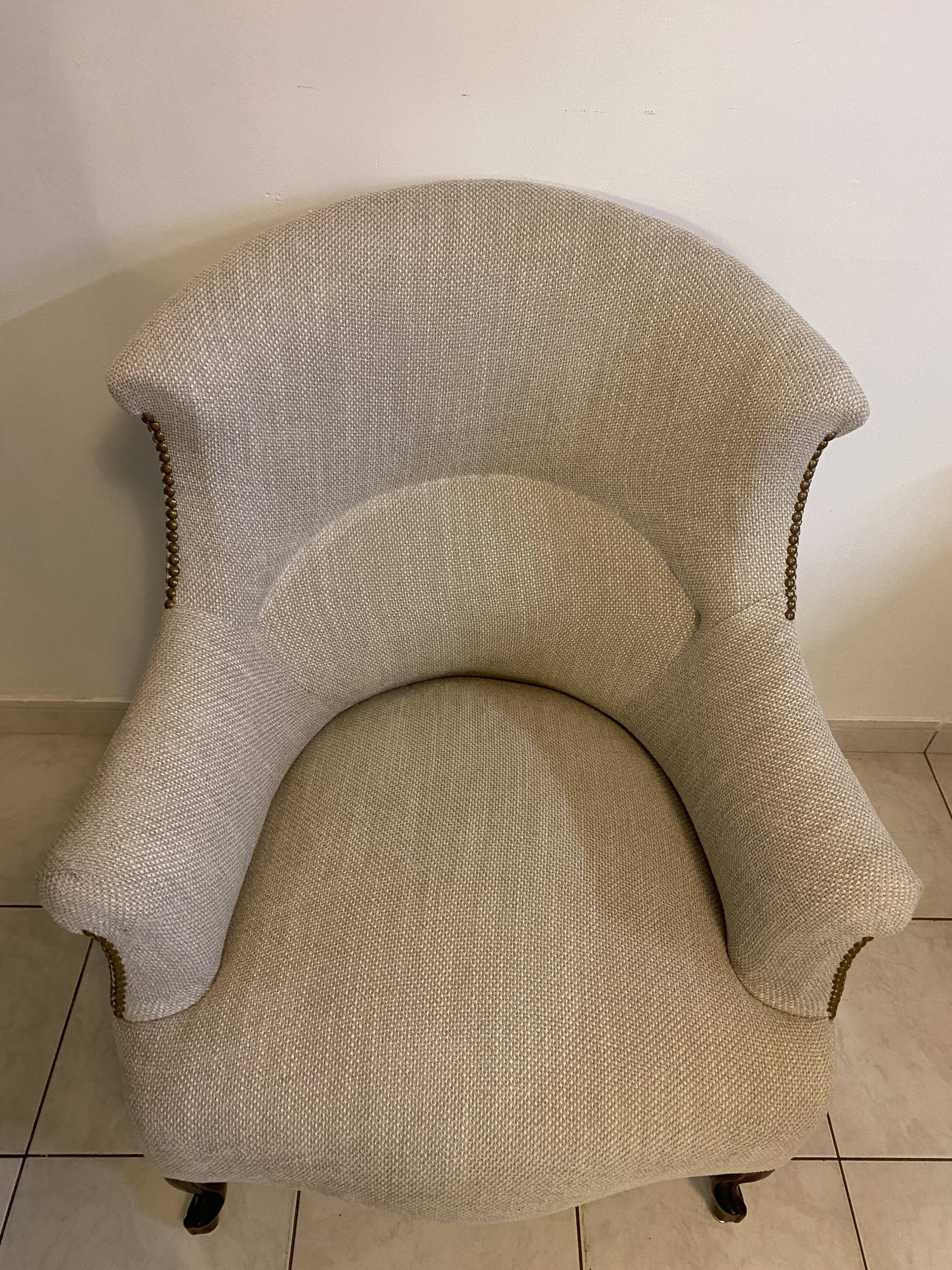 Fauteuil crapaud ancien restauré