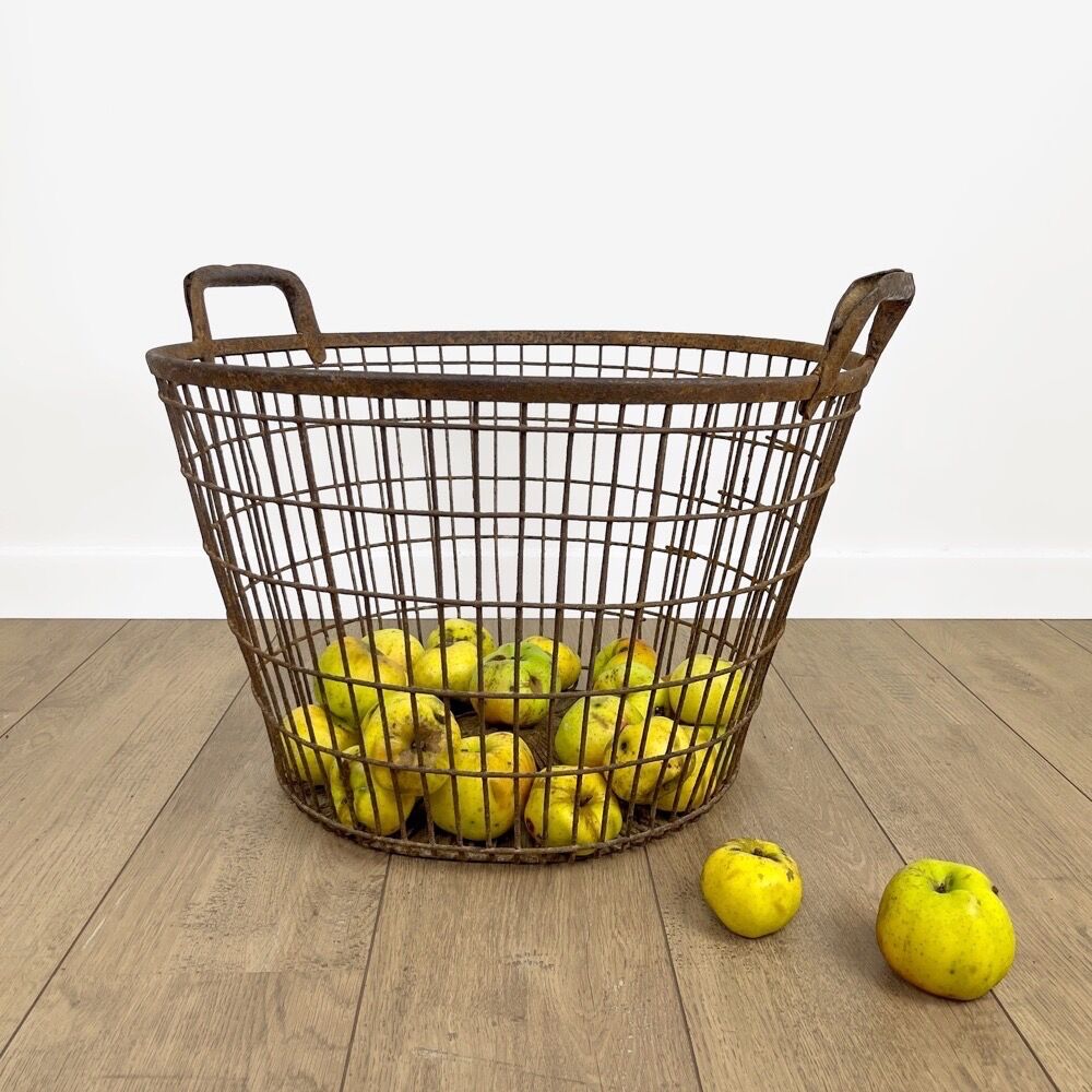 Large metal harvesting pan 50s