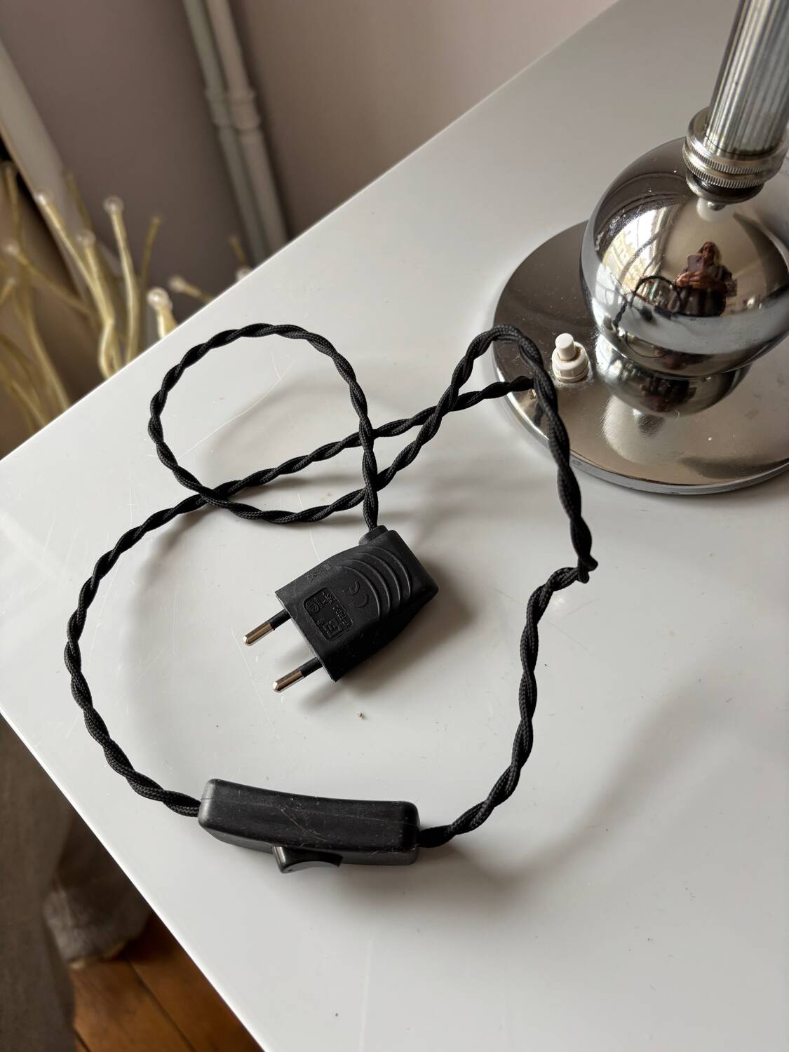 Lampe chromée vintage années 70