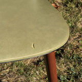 Set of 6 chairs style scandinavians in green leatherette and wood 60s vintage