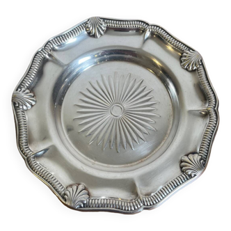 Small empty pocket dish, pearl and silver metal shell model