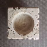 Travertine candlestick/photophore - 1960s/1970s - Cerri Nestore or Fratelli Mannelli