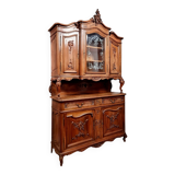 Louis XV Rocaille style two-part buffet in solid walnut circa 1880