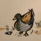 Gien hunting dish decorated with pheasant and duck, 1970
