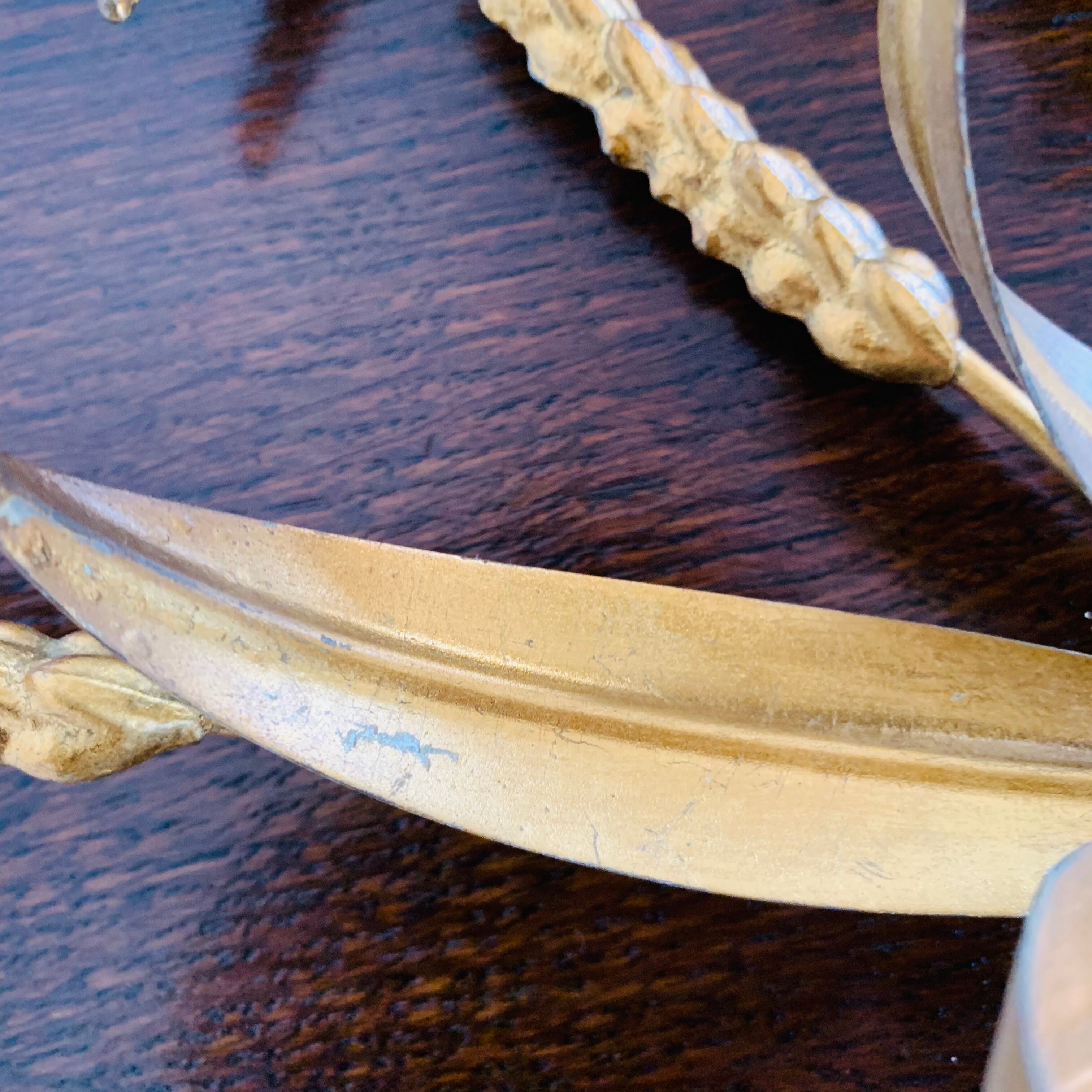 Pair of gilded wall sconces sheaves of wheat