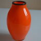 Vase vintage glass orange mouth blow murano italy