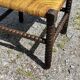 Paire de chaises fauteuils bobbin coin du feu angle