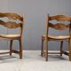 Vintage oak and wicker dining chairs, 1960s