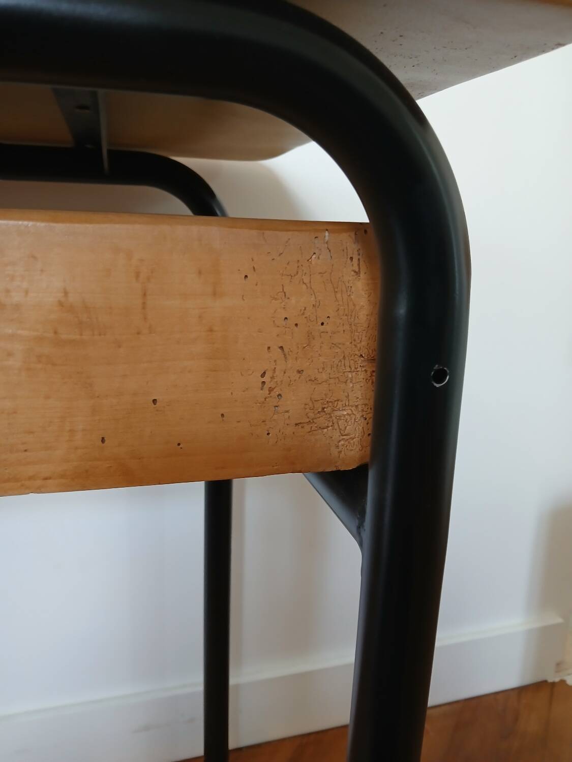 refurbished wooden school desk