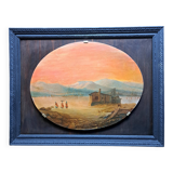 Tableau impressionniste - Marine signée  - Ecole italienne du XIXème siècle