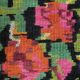 Floral handwoven carpet, colors on a black background - 262x160cm