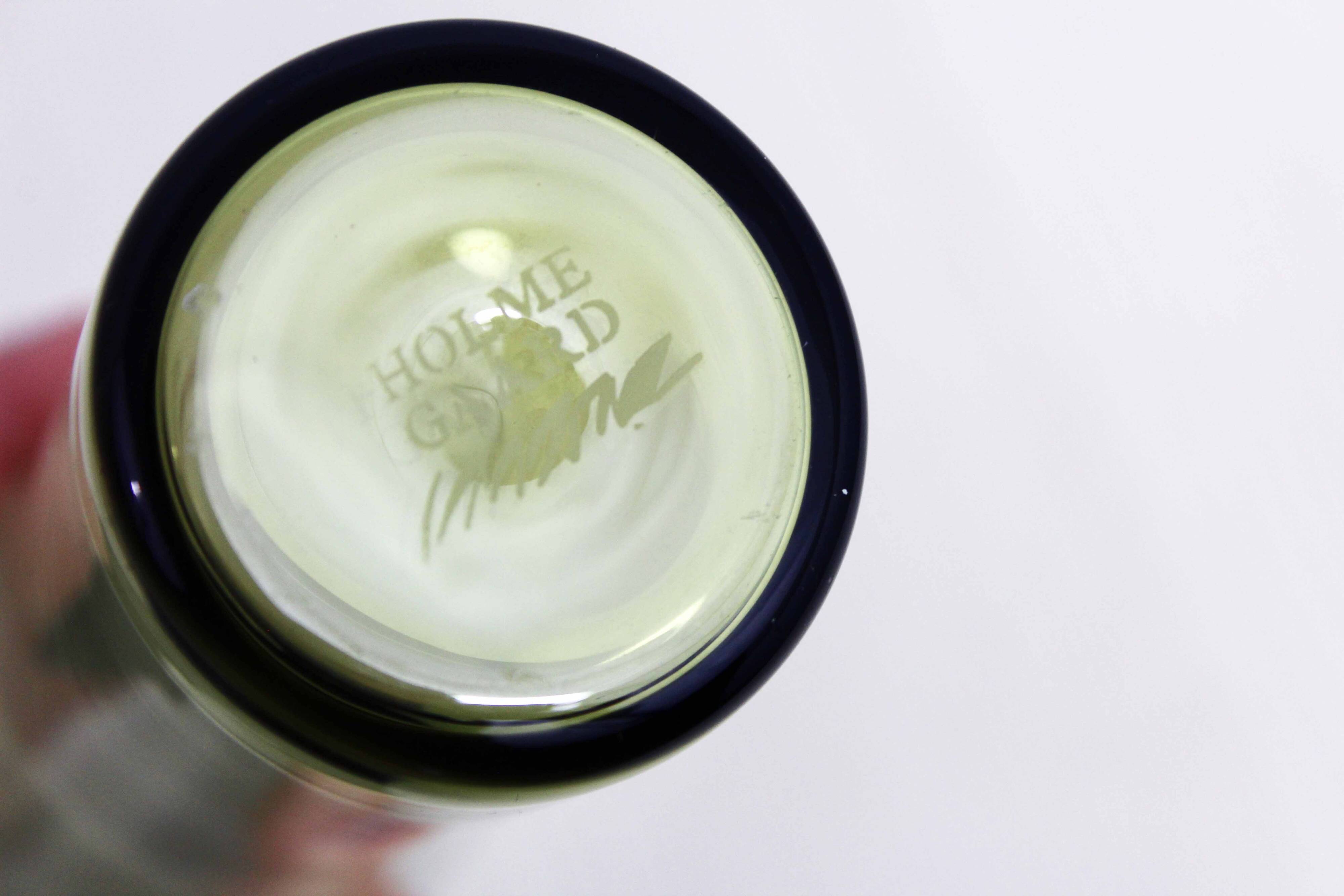 Scandinavian yellow glass vase Holmegaard