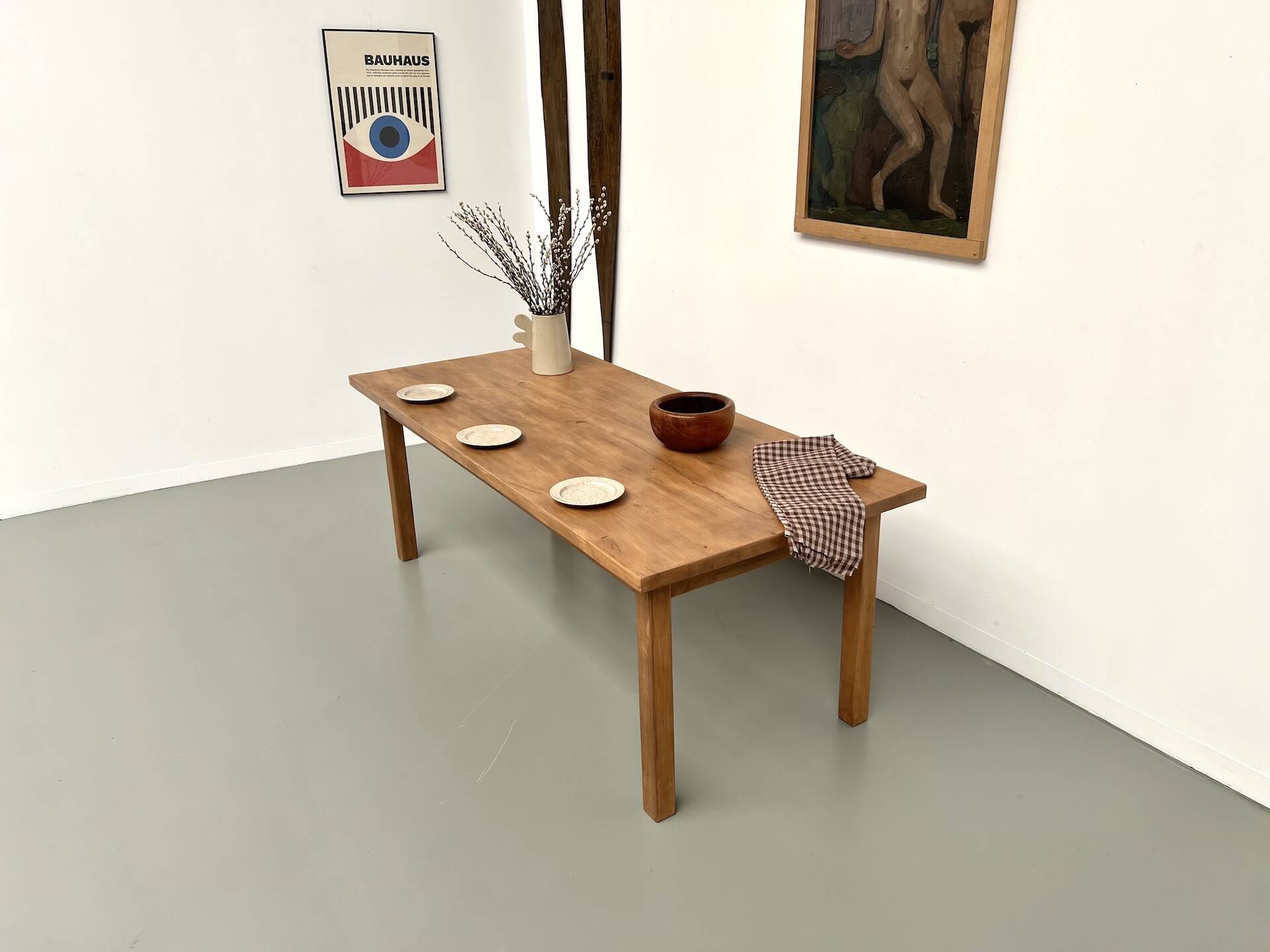 Solid beech farmhouse table