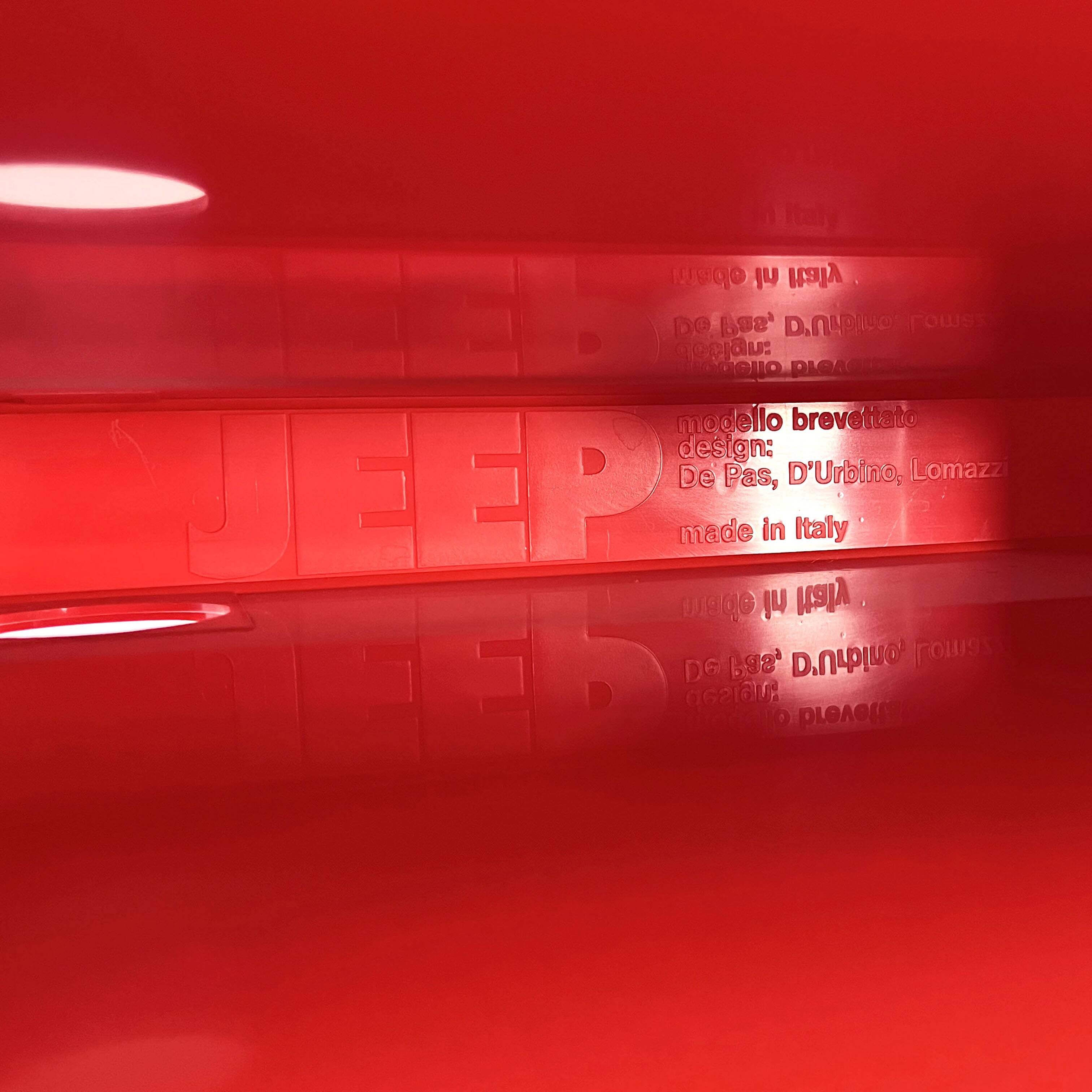 Modular shelf Jeep red by De Pas, D'Urbino & Lomazzi for BBB 1970