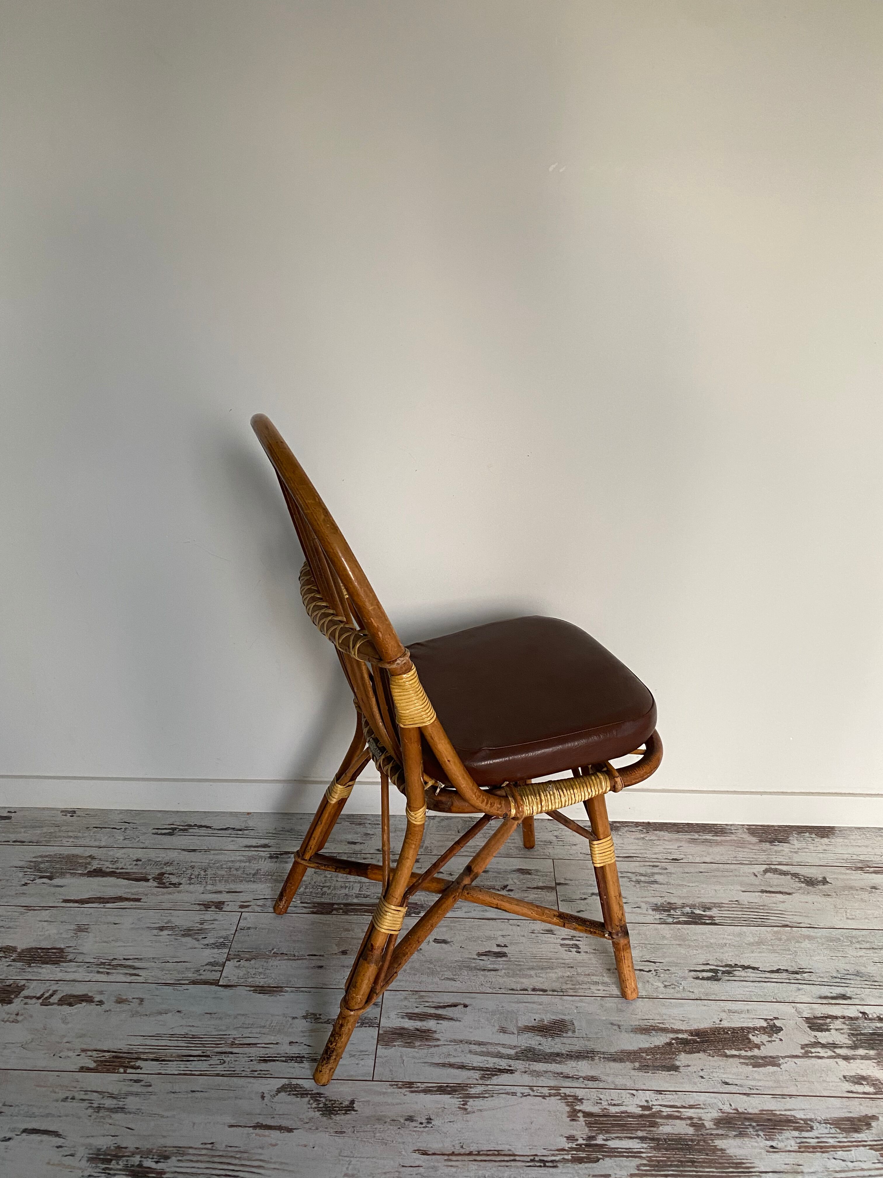 Bamboo and rattan chairs circa 60/70 from maison drucker