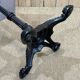 Modern bistro table, cast iron base, laminated top