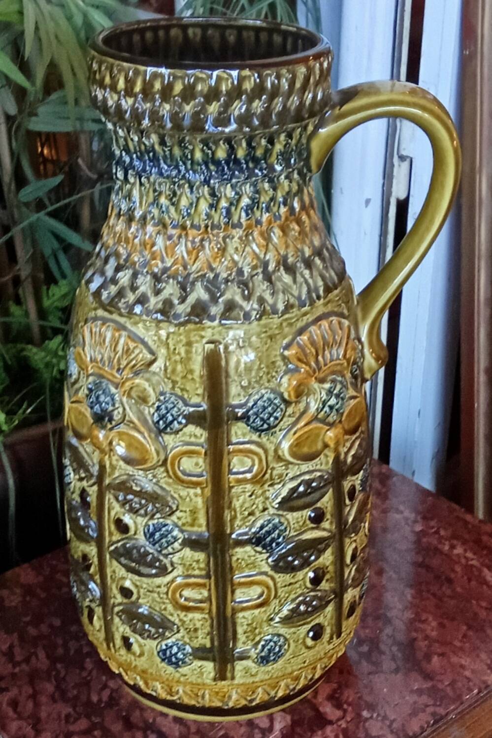 Antique large West Germany ceramic pitcher