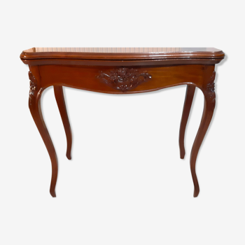 Console, table of games style Louis XV late nineteenth in mahogany