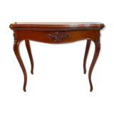 Console, table de jeux style Louis XV fin XIXème en acajou