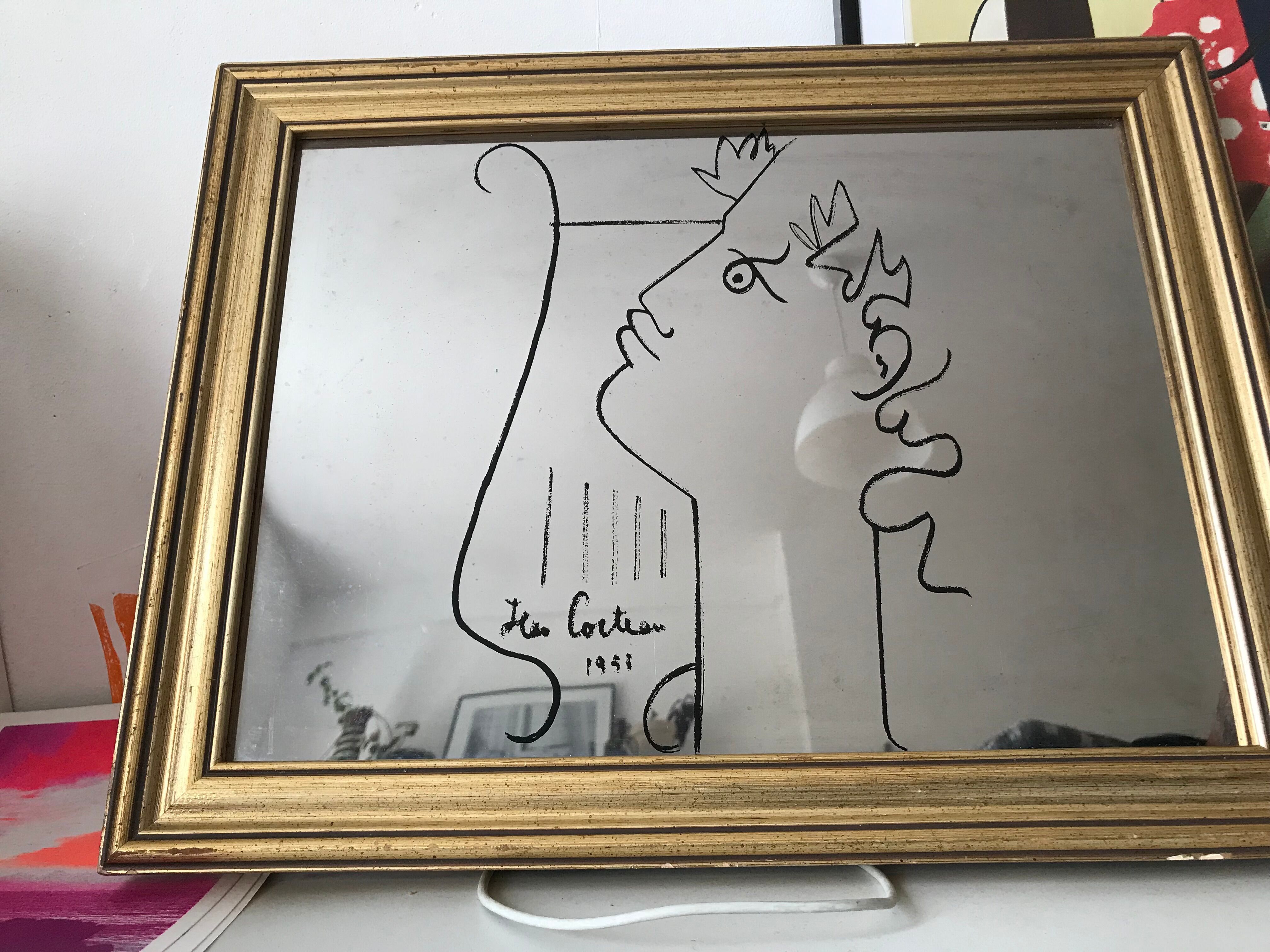 Miroir illustré du profil d'Orphée, Jean Cocteau