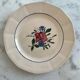 Set of 3 hand-painted dessert plates from Sarreguemines