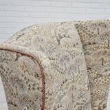 1955-60s, Danish design, high back armchair in floral multicolor fabric, original condition.