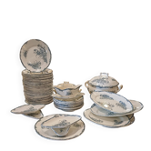 Earthenware Service "Pinks" 61 pieces Léon Graves 1894-1913