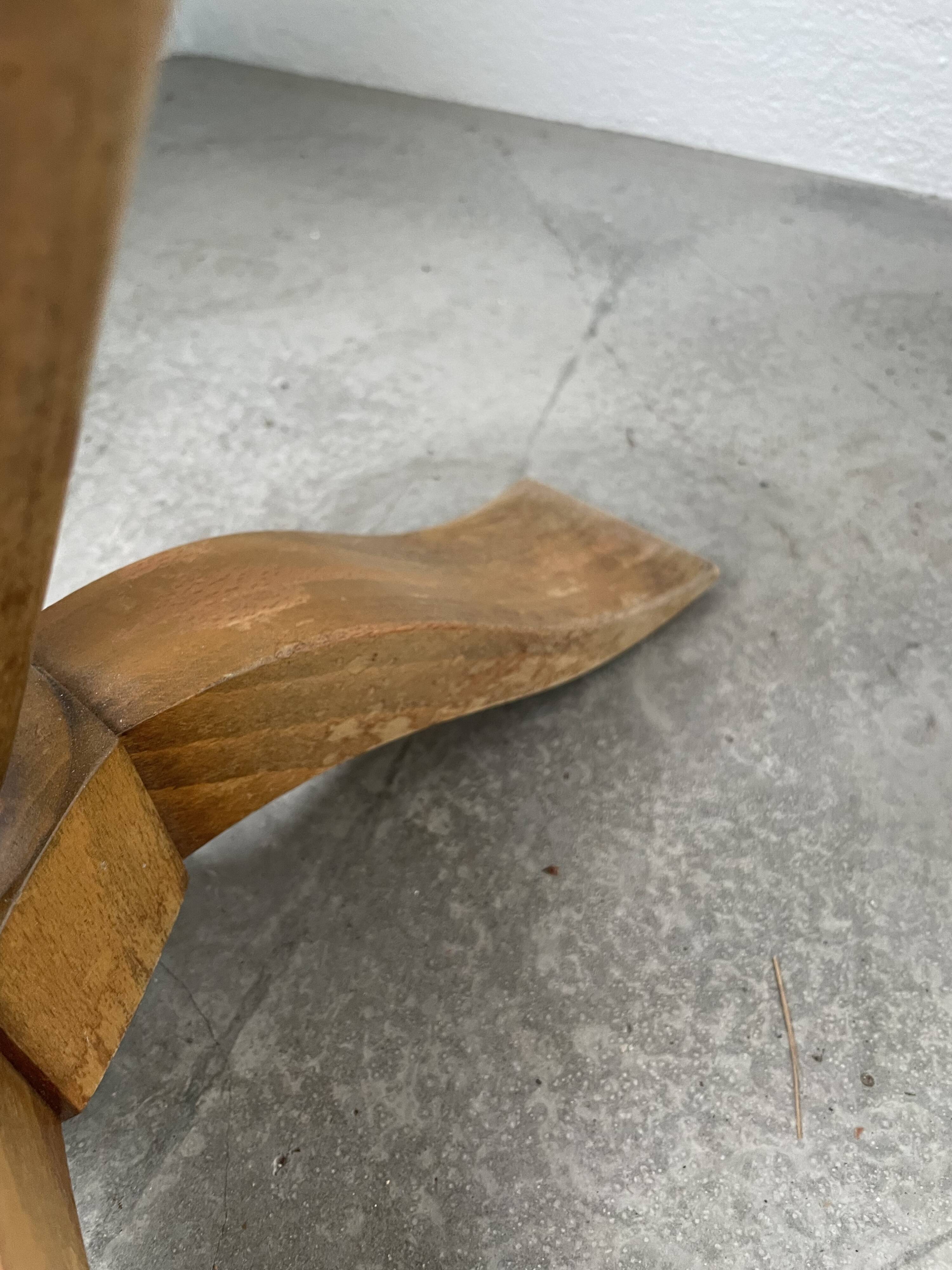 Art deco mirror pedestal table in walnut 1930