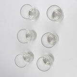 1990s 6 glasses Lausitzer Crystal Weisswasser Fruchtquell, Germany