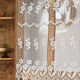 Antique glass-fronted terracotta cupboard