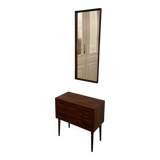 Danish hallway set: chest of drawer & mirror in Palisander 1950s