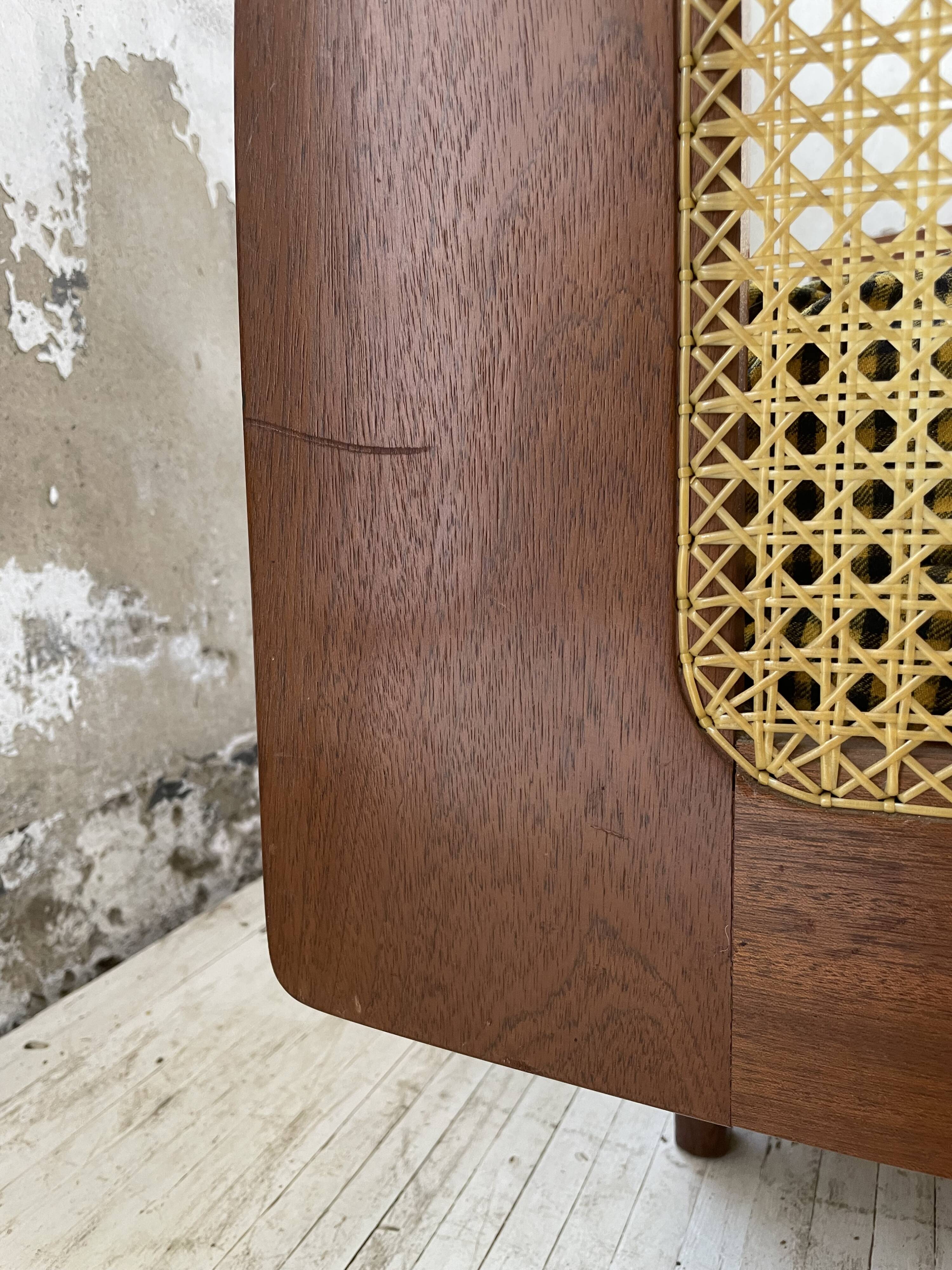 Lit Roset SNA teck et cannage 1 place