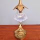 Art Nouveau table lamp in gilded bronze and opalescent glass