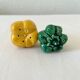 Salt shaker and pepper shaker in vintage slip