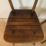 Set of 6 brutalist wooden chairs