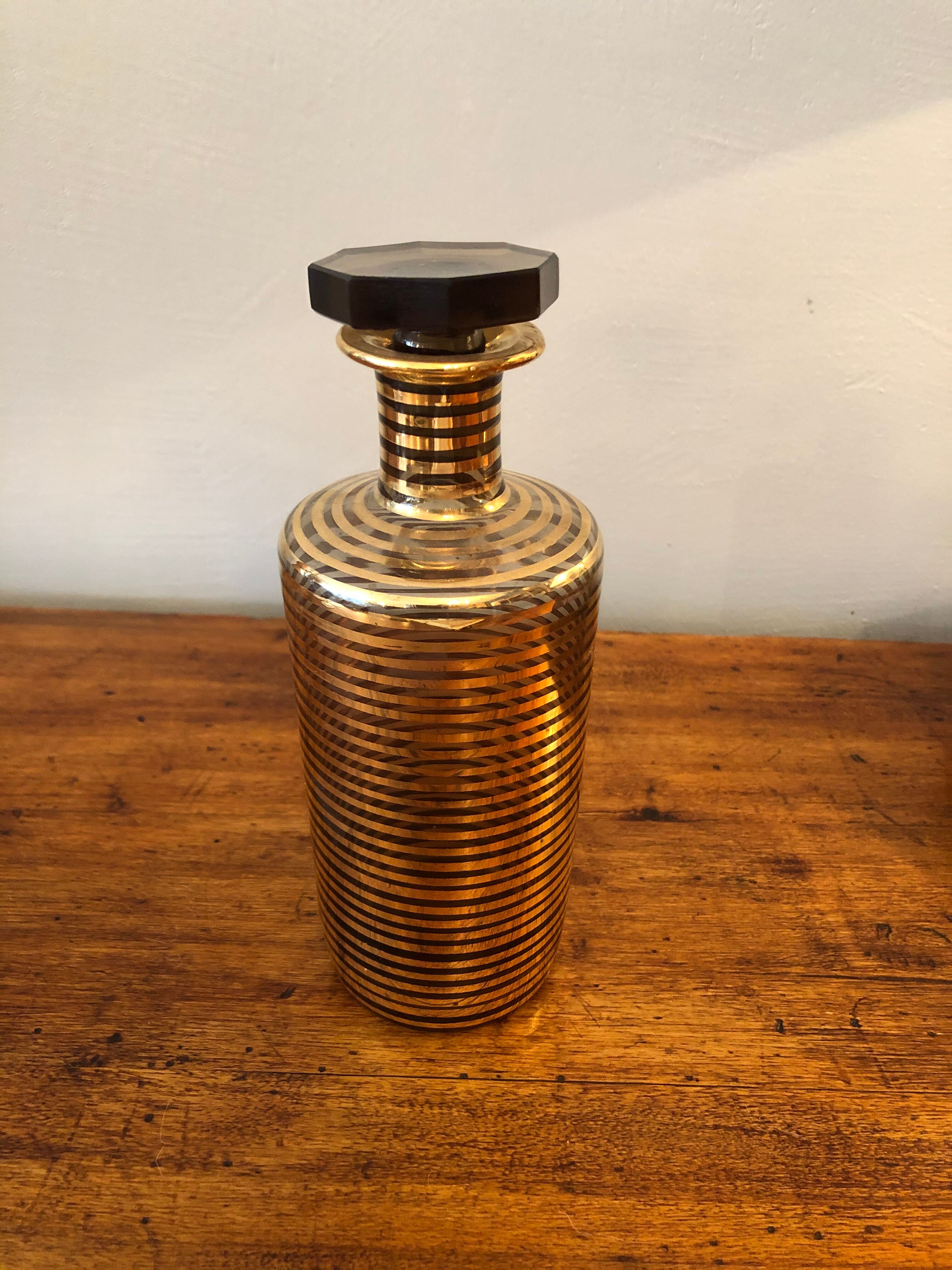 70's smoked glass carafe