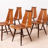 Ensemble de 6 chaises par Risto Halme pour Isku, Finlande, 1960, design scandinave
