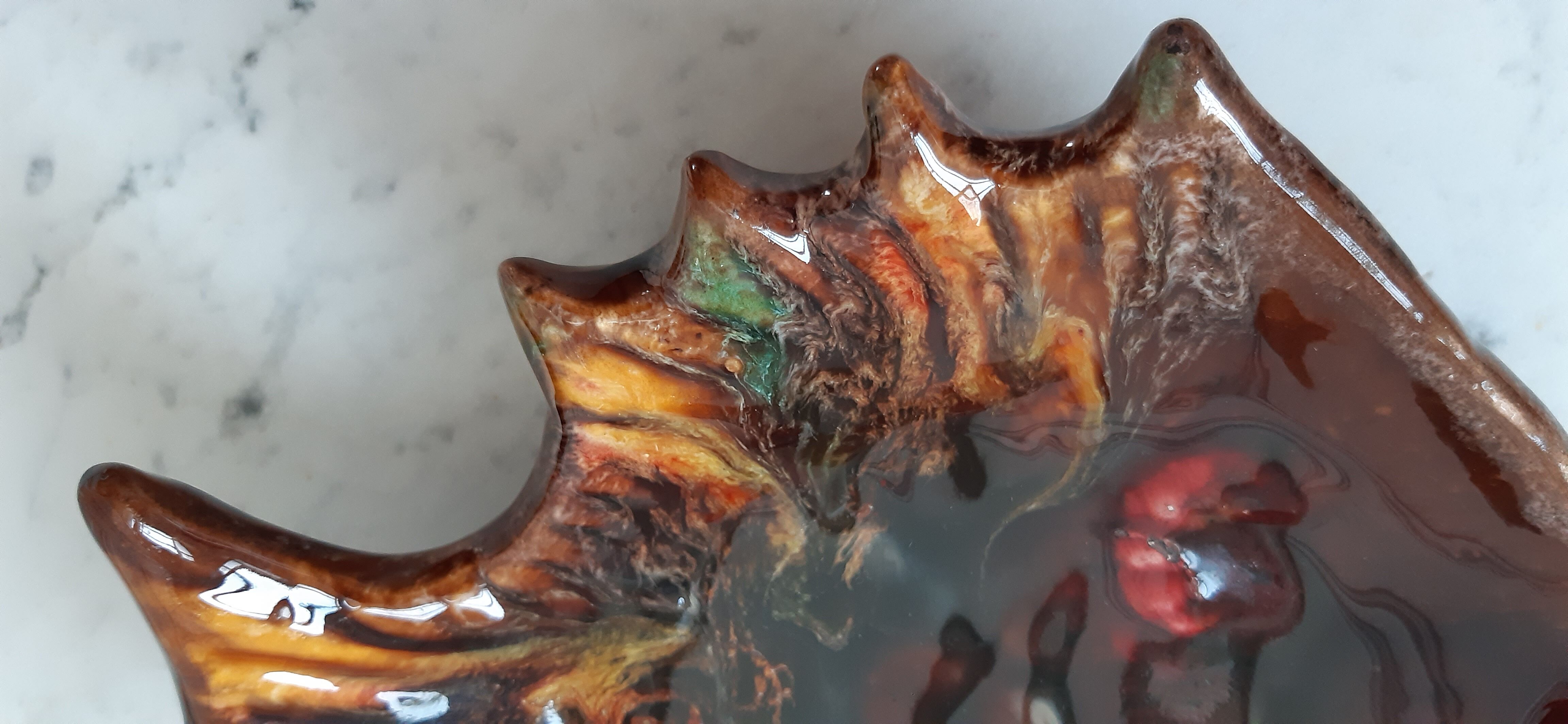 Empty ceramic fish bag Vallauris 70s