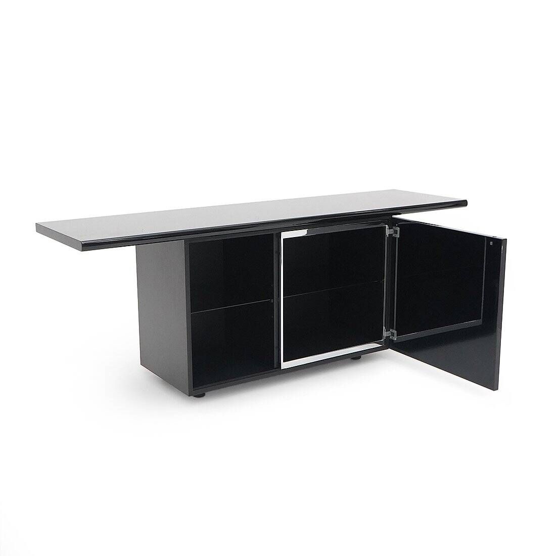 Black lacquered buffet by Giotto Stoppino for Acerbis, 1970s.