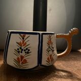 Quimper earthenware 6-sided cup